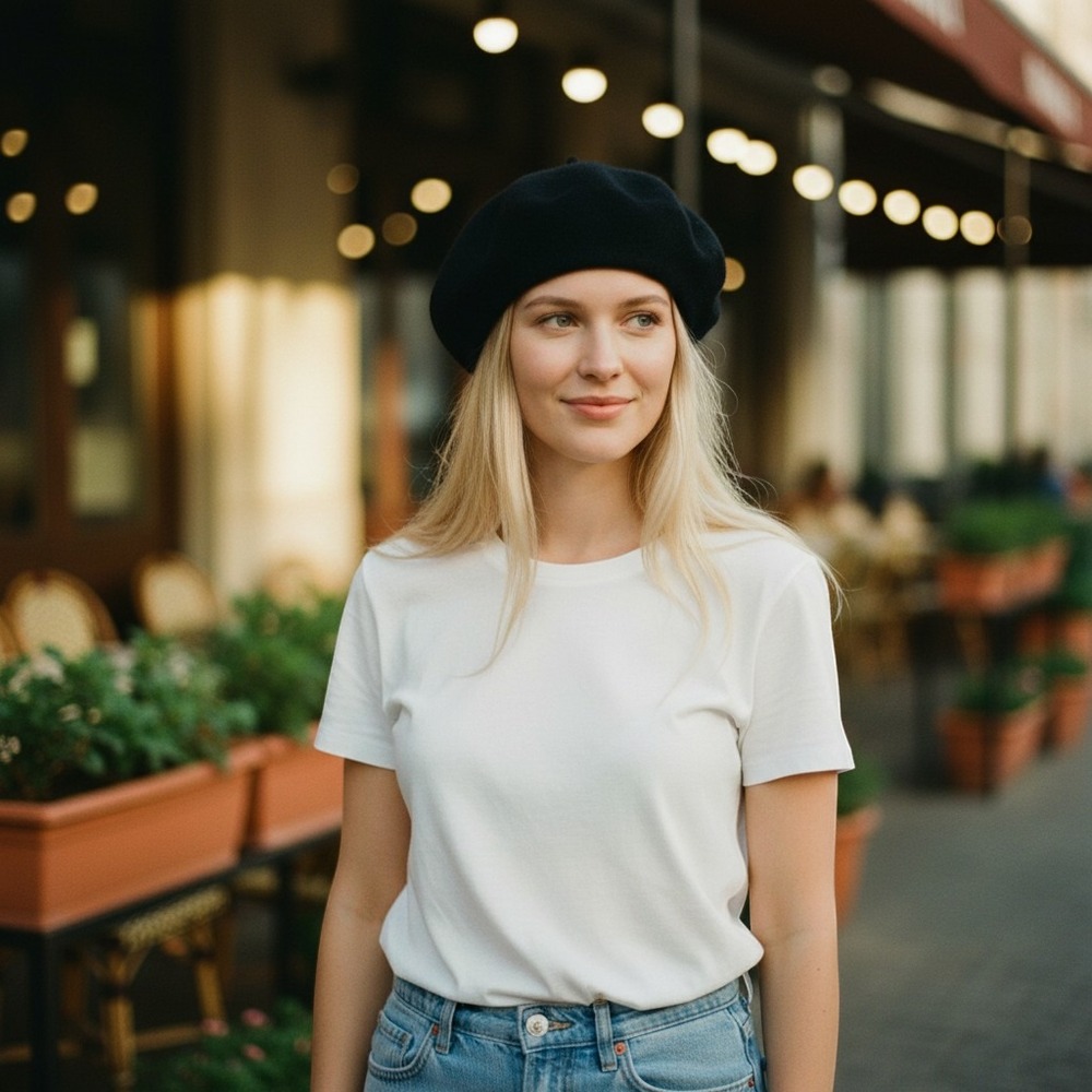 Halogen‎ Wool Blend Black Beret Winter Travel One Size Fits Most